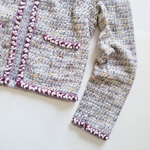 Luxury Brand Chanel-style Tweed and Pearl Blazer Jacket Small Sweater - Picture 8 of 16